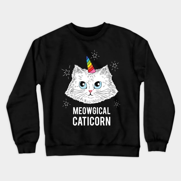 Meowgical Caticorn Crewneck Sweatshirt by SuperrSunday